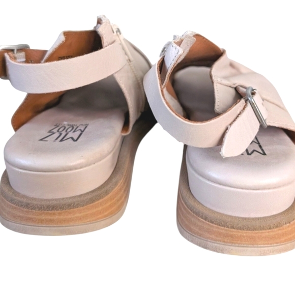 Miz Mooz Leather Backstrap Sandals-Conor In Beige...Size 7.5-8